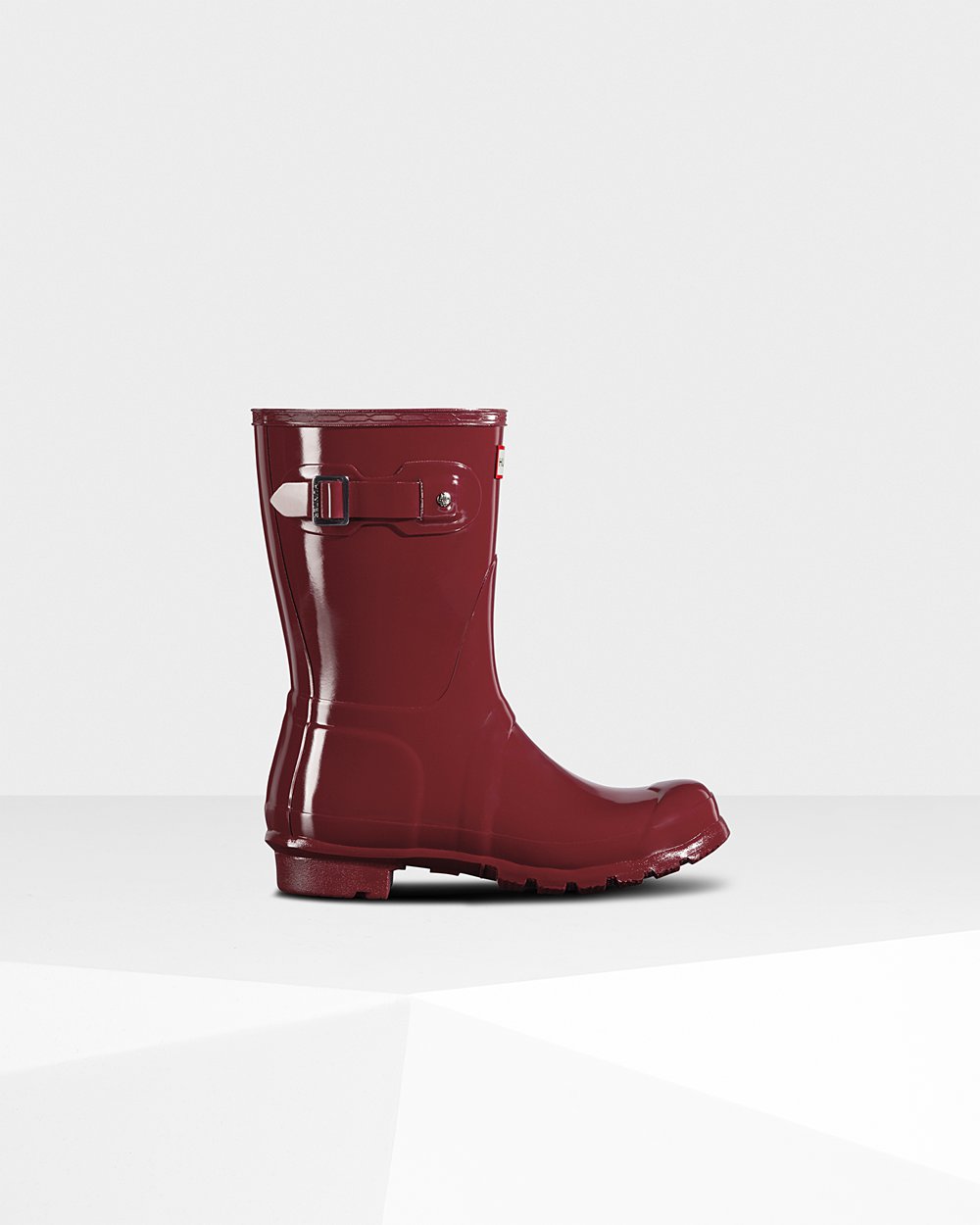 Botas de Lluvia Cortas Hunter Mujer - Original Gloss - Grises Rojos - MTYFOUV-53